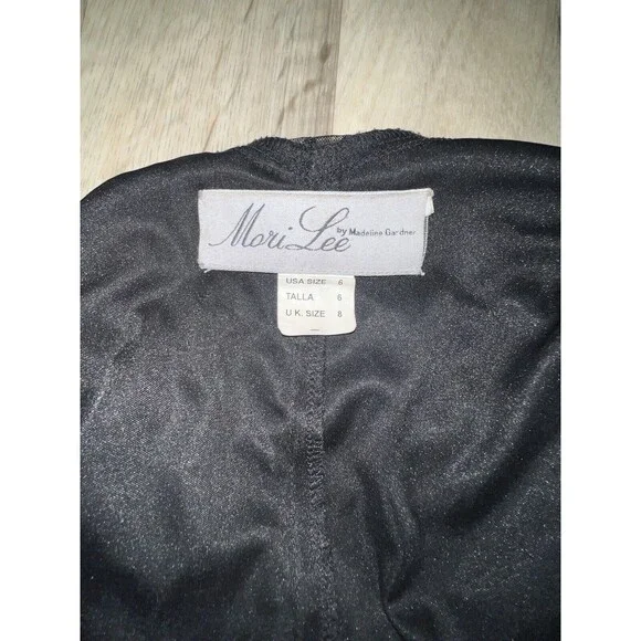 Mori Lee Glam Vintage Mini Halter Sequin Dress Beaded Silver Size 6 - Picture 9 of 9